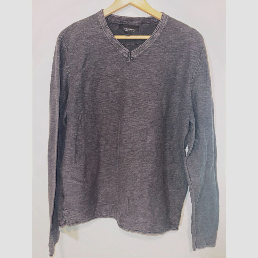 Lucky Brand V-Neck Long Sleeve Top – Size L (Garment-washed finish)